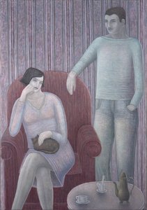 Pareja con gato, 2008